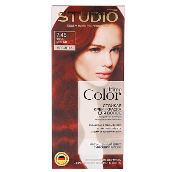 Краска для волос STUDIO Ultima Color 7.45 Яркий медный,100мл