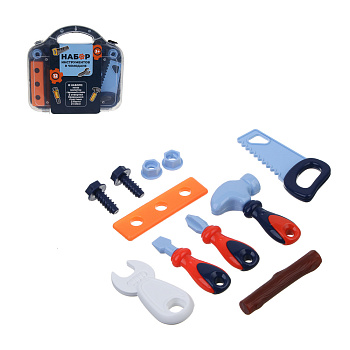 ИГРОЛЕНД Набор инструментов в чемоданчике, 12 предметов, ABS, 21,2х20х5 см