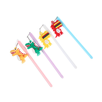 Ручка гелевая черная 0,5мм, с фигуркой "Дино бургер", 4 вида