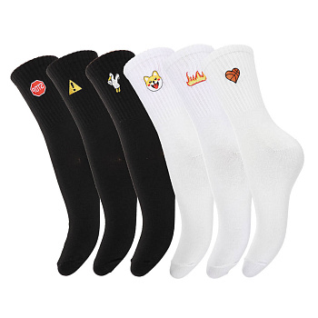 GALANTE Носки женские, р.23-25, 85% хлопок, 10% полиэстер, 5% спандекс, 6 диз, НВ22-23