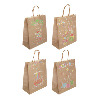 Пакет подарочный тм Fntastic, крафт, 120г, L 24,5x31x10,5см, бумага, 4 дизайна