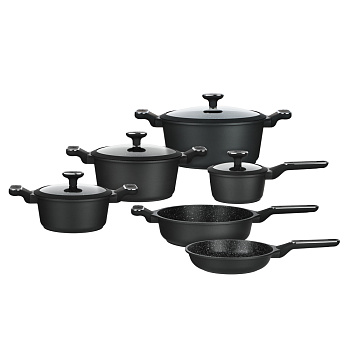 BY COLLECTION Наб.пос.10пр,а/пр.покр.:кастр+крышк.2.5л,4.3л,6.5л ;ковш+крышк.1.4л;сков 24см;сот.28см