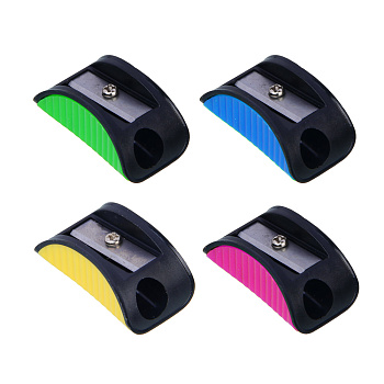 Точилка, 1 отверстие, пластик, металл, 4 цвета корпуса