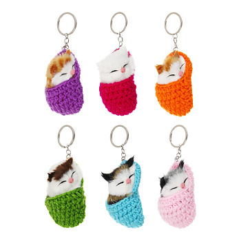 Подвеска мягкая "Котик", полиэстер, иск. мех, металл, тм ИГРОЛЕНД, 1811-49