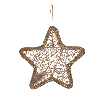 Украшение новогоднее светодиодное "Звезда", 21x1x21 см, веревка, металл, LED