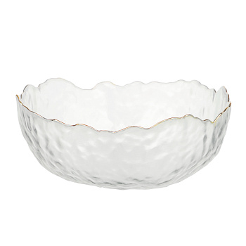 MILLIMI Салатник 17x16,5x7,5см, стекло, прозрачный с золотой каймой