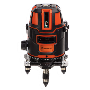 ЕРМАК Уровень лазерный, 3 зеленых луча, 15м, 2400 мАч, зарядное устройство, защитные очки, кейс