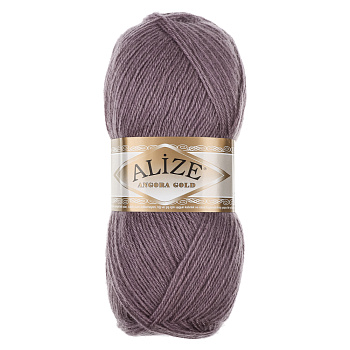 Пряжа Angora gold/Ализе 100г/550м 10 % мохер 10 % шерсть 80 % акрил (312-тёмно-лиловый)