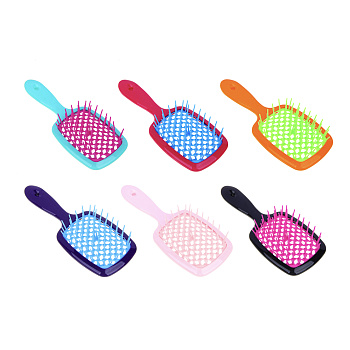 Расческа массажная тм ЮНИLOOK, 20,5см, ТПЭ, AБС пластик, 6 цветов