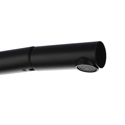 СоюзКран Смеситель для кухни, высокий выдвижной излив, картридж 35мм, черный, нерж. сталь, SS01-D132