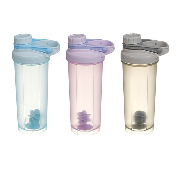 Шейкер спортивный тм BY SPORT, 700мл, 24х11см, пластик PP, 3 цвета