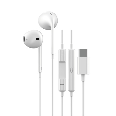 Наушники проводные вкладыши с микрофоном BY Space, TYPE-C, 120см, белый