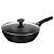 Сковорода глубокая литая тм SATOSHI Оникс с крышкой d28см, антипр.покр. мрамор, съем. ручка, индук.