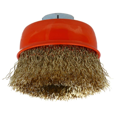 ЕРМАК PROFI Щетка чашечная для УШМ, витая латунированная стальная проволока 0,3мм, 60ммхМ14