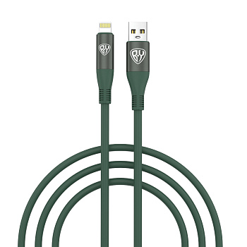 BY Кабель для зарядки Flexi iP, 1 м, 2.4А, Быстрая зарядка, зеленый