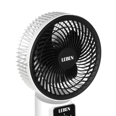 Вентилятор напольный тм LEBEN 25Вт, 3 скорости, диаметр 20см, 220в, белый