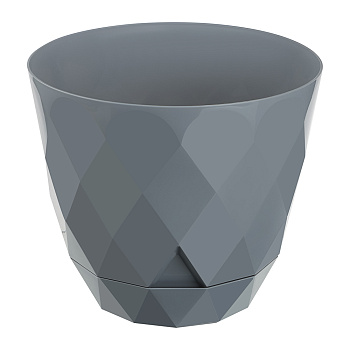 Горшок для цветов Laurel D220 мм, 4.5 л с поддоном, серый