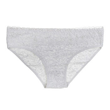 GALANTE Трусы-слипы женские с декором, р.46, 95%хлопок, 5%спандекс, серый НБ25-12