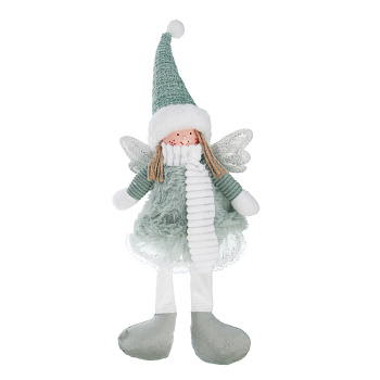 СНОУ БУМ Сувенир Ангелочек 27+11 см, полиэстер, зеленый