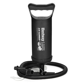 BESTWAY Ручной воздушный насос AIR HAMMER объемом 850мл, 30см, 3 насадки в комплекте, 62002