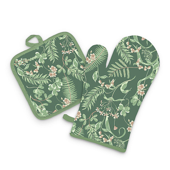 PROVANCE Мосс Прихватка-варежка 17х27 см цветы, 100% полиэстер, 3 дизайна