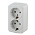 Розетка двухместная открытой установки Intro Polo с заз. 2х2P+E, 16А-250В, IP20, ОУ,3-204-01, белый