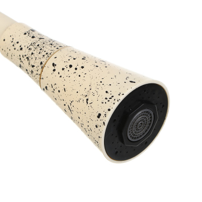 СоюзКран Смеситель для кухни, гибкий излив, керам. картридж 35мм, нерж. сталь, беж. гранит SS01-F32