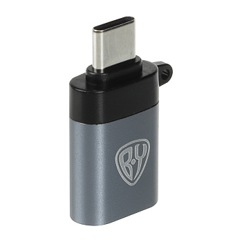 Адаптер-переходник USB3.0-Type C BY, металлик