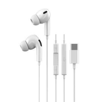 Наушники проводные внутриканальные с микрофоном BY Space Connect PRO, TYPE-C, 120см, белый
