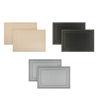 Набор салфеток сервировочных ПВХ, 2шт, 30x45см, "Пескара", 3 цвета