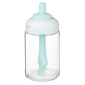 VETTA Банка для масла с кисточкой, 250 мл, стекло, пластик, силикон, зеленый