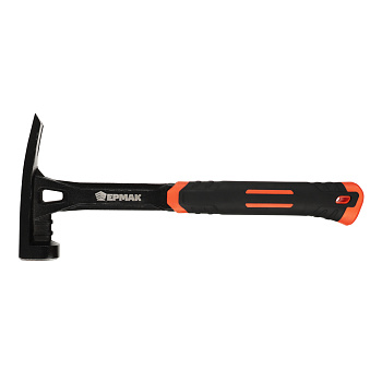 ЕРМАК Молоток-гвоздодер цельнокованый, боек с магнитом, двухкомп.обрезин. рук-ка 450г, 320мм
