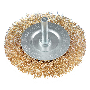 ЕРМАК Щетка металл. со шпилькой для дрели 75мм, плоская