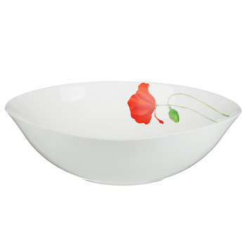 MILLIMI Маки Салатник, опаловое стекло, 1430мл, 23х6.7см, квадратная форма