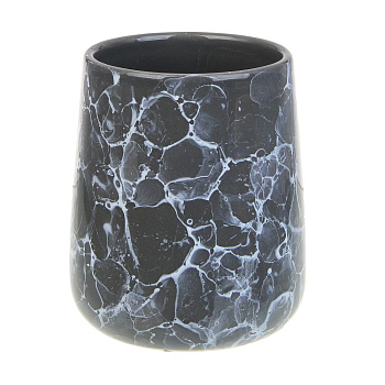 VETTA Стакан для ванной комнаты, 400 мл, 10,5x9x9 см, керамика, "Космос", мрамор серый