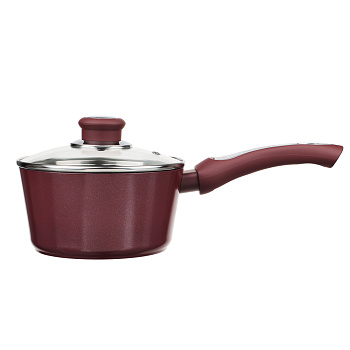 SATOSHI Ла Мери Ковш литой 1,3л, d16х8,5см, с крышкой, антипригарное покрытие мрамор, индукция