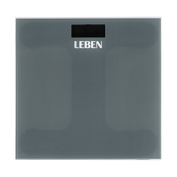 LEBEN Весы напольные электронные "Grey", ЖК-дисплей, макс. нагр.до 180кг