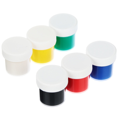 Гуашь 6цв., объем баночки 10мл