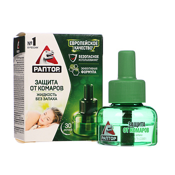 Жидкость от комаров Раптор, 30 ночей, 20мл