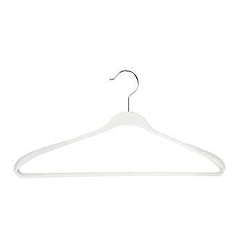 Вешалка для одежды тм VETTA, 43х21,5х3 см, пластик с покрытием софт тач, широкие плечи, цвет белый