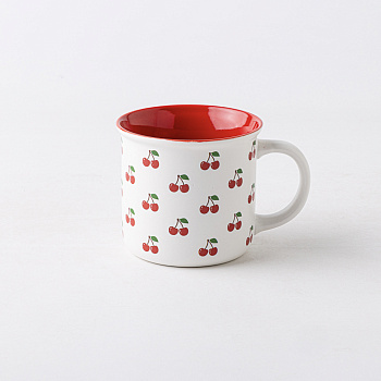 Кружка Вишенки тм MILLIMI, 380мл, фарфор