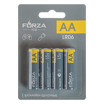 FORZA Батарейки AA(LR06) 4шт в блистере, щелочные 1.5V