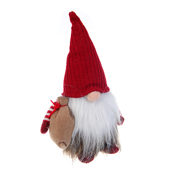 СНОУ БУМ Фигура декоративная "Гном" 26,5 см, полиэстер, красный