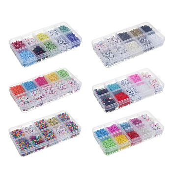 Набор для бисероплетения 10 отделений, пластик, стекло+нить, 6 дизайнов