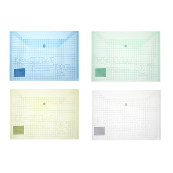 Папка на кнопке А4, 32x23см, толщина 0,12 мм, ассорти 4 цвета