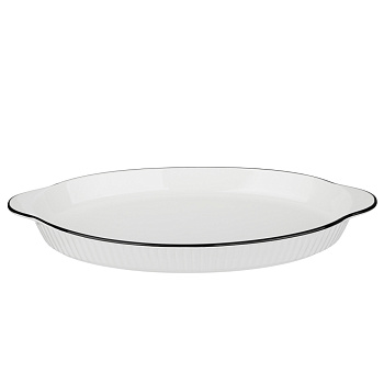 MILLIMI Соло Форма для сервировки овальная, 700мл, 36,5х21,5х3,5см, фарфор