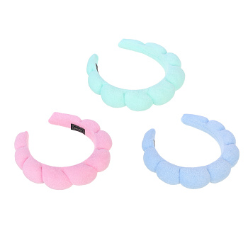 Ободок для косметических процедур махровый тм ЮНИLOOK, 100% полиэстер, 3см, 3 цвета, ВЗ24-07