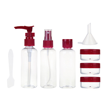 Набор емкостей дорожный 8 пр. (1шт-60мл,2шт-50мл,3шт-10 гр,лопатка+воронка) тм ЮL, пластик, ВЗ24-58