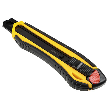 ЕРМАК Нож универсальный 18мм, метал.направ.,Autolock,корпус пластик+TPR,лезвие с воронением, блистер