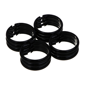 Кольца для шторы в ванную тм VETTA, 12шт, d 4,5 см, пластик, цвет черный